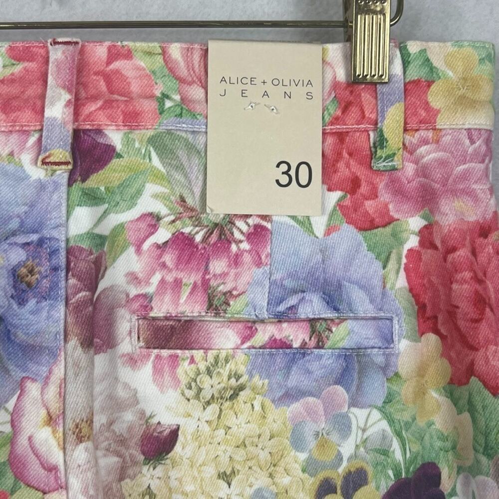 Alice + Olivia Jeans Women's Size 30 Dawn Floral Gorgeous Coin Pocket Crop NWT - Picture 4 of 11
